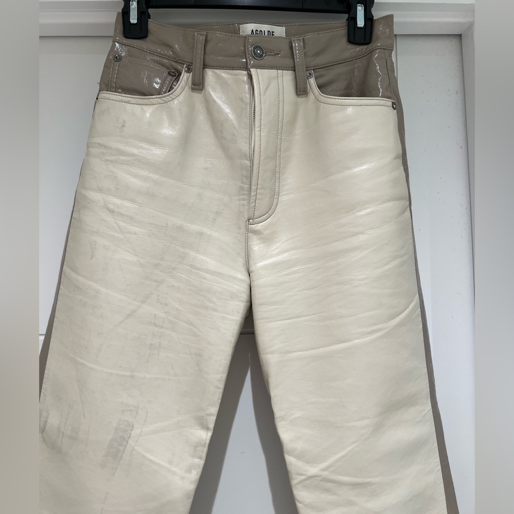 Agolde 90's Pinch Womens Recycled Leather Blend High Rise Straight Leg Jeans - Picture 3 of 5